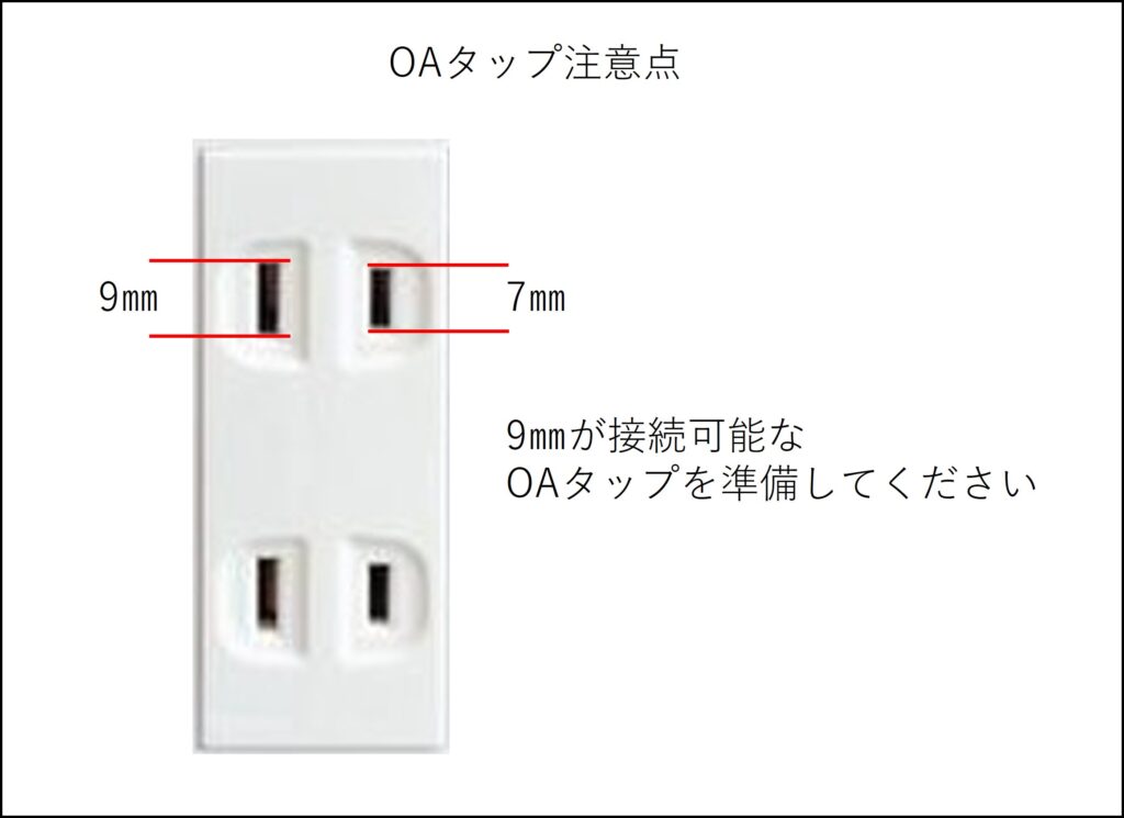 プラグミニを接続するOAタップ購入時の注意点